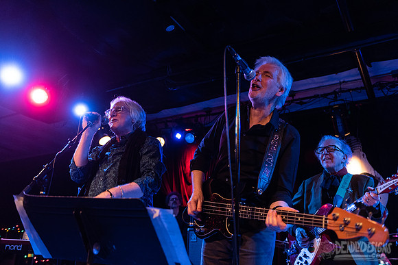 Mitch Easter, Mike Mills, Peter Buck, and Lenny Kaye