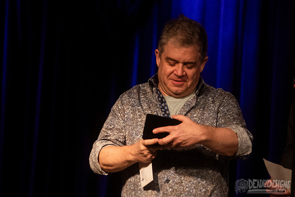 Mayor Kelly Girtz presents Patton Oswalt with key to city