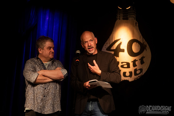 Mayor Kelly Girtz presents Patton Oswalt with key to city